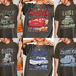 Retro Cars Movie Characters Halloween Shirt, Cars Movie Halloween Comfort Colors Shirt, Disneyland Halloween Party Shirt, Spooky Season Cute