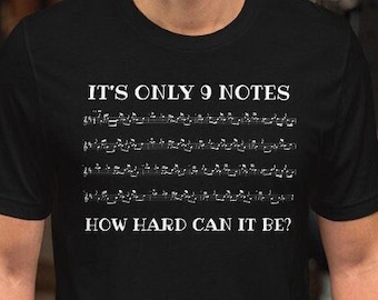 Its Only Nine Notes | Koszulka z nutami na dudy | Koszulka z zabawnym dudziarzem