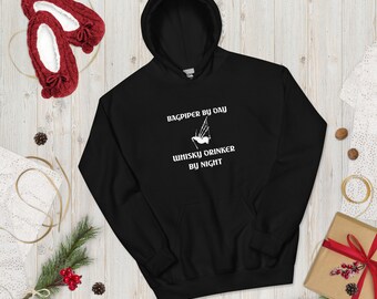 Dudziarz w dzień, pijący whisky w nocy | Bluza z kapturem z humorem dudziarza