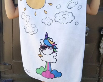 Asciugamano da tè Farting unicorno divertente, asciugamano in microfibra, unicorno scoreggia, asciugamano sublimazione, unicorno arcobaleno, unicorno scoreggia arcobaleno, asciugamano unicorno