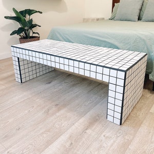 Double Stack Tile Coffee Table - Custom Tiled Table