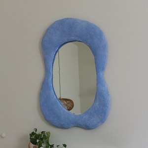 Blue Plaster Mirror