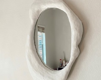 Oval Plaster Mirror