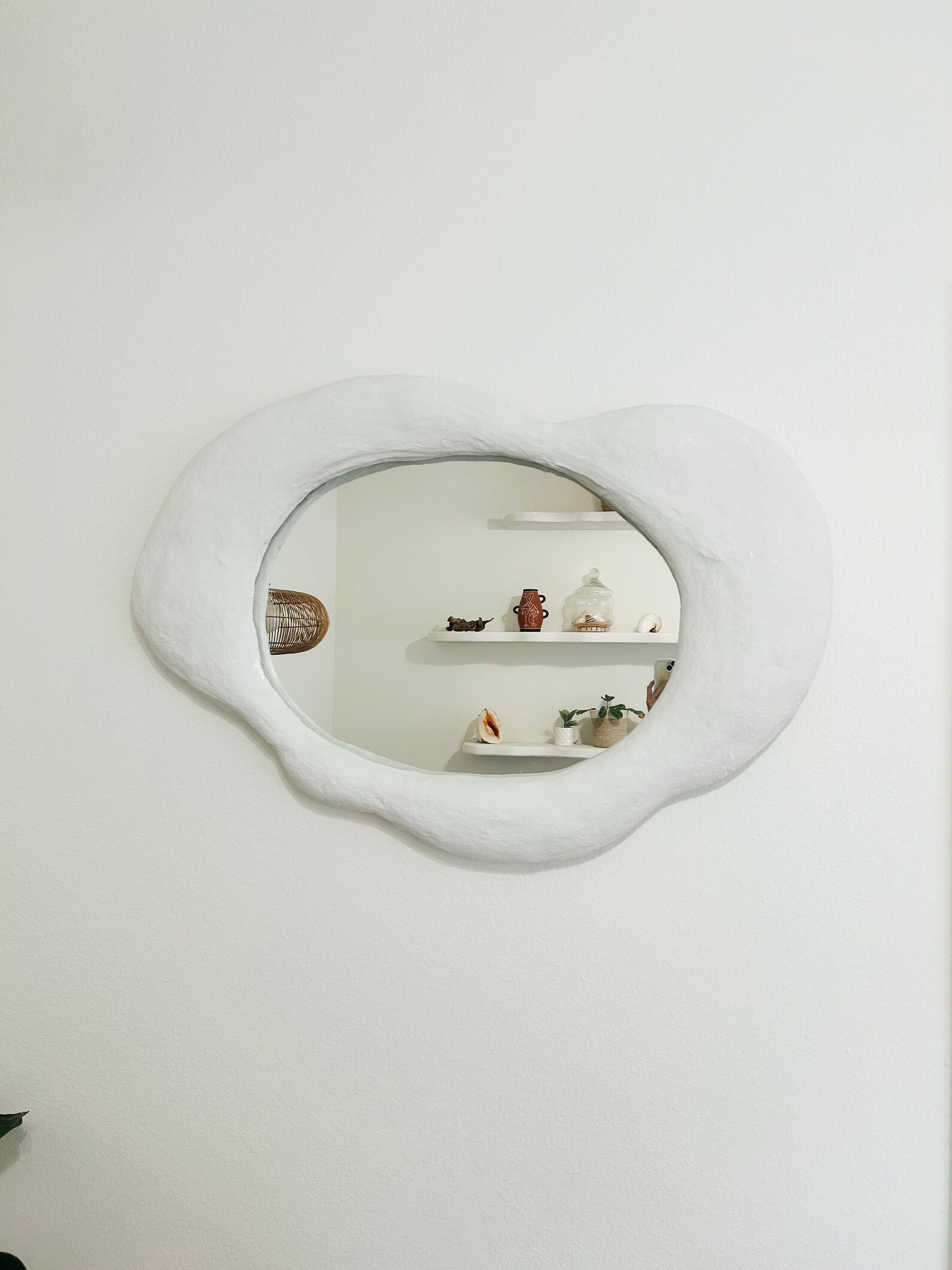 Large Oval Plaster Mirror Etsy