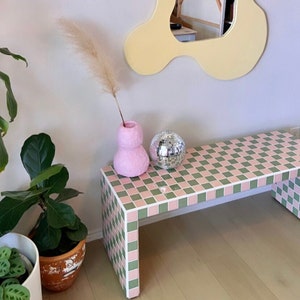 Checkered Tile Coffee Table - Custom Tiled Table