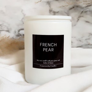 FRENCH PEAR Soy Candle - Fall Autumn Thanksgiving - Glass Jars - Purpose Driven - Clean Eco-Friendly Non-Toxic - Causeworthy Candles