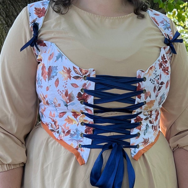 Fall Leaves Corset Top- fantasy, hobbit, ren-faire, costume