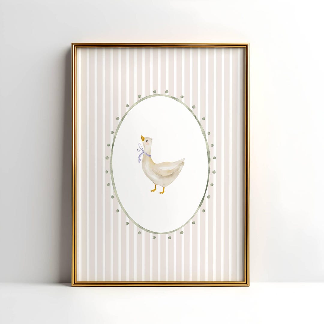 Cottagecore Nursery Wall Art, Silly Goose Baby Girl Room Printable ...