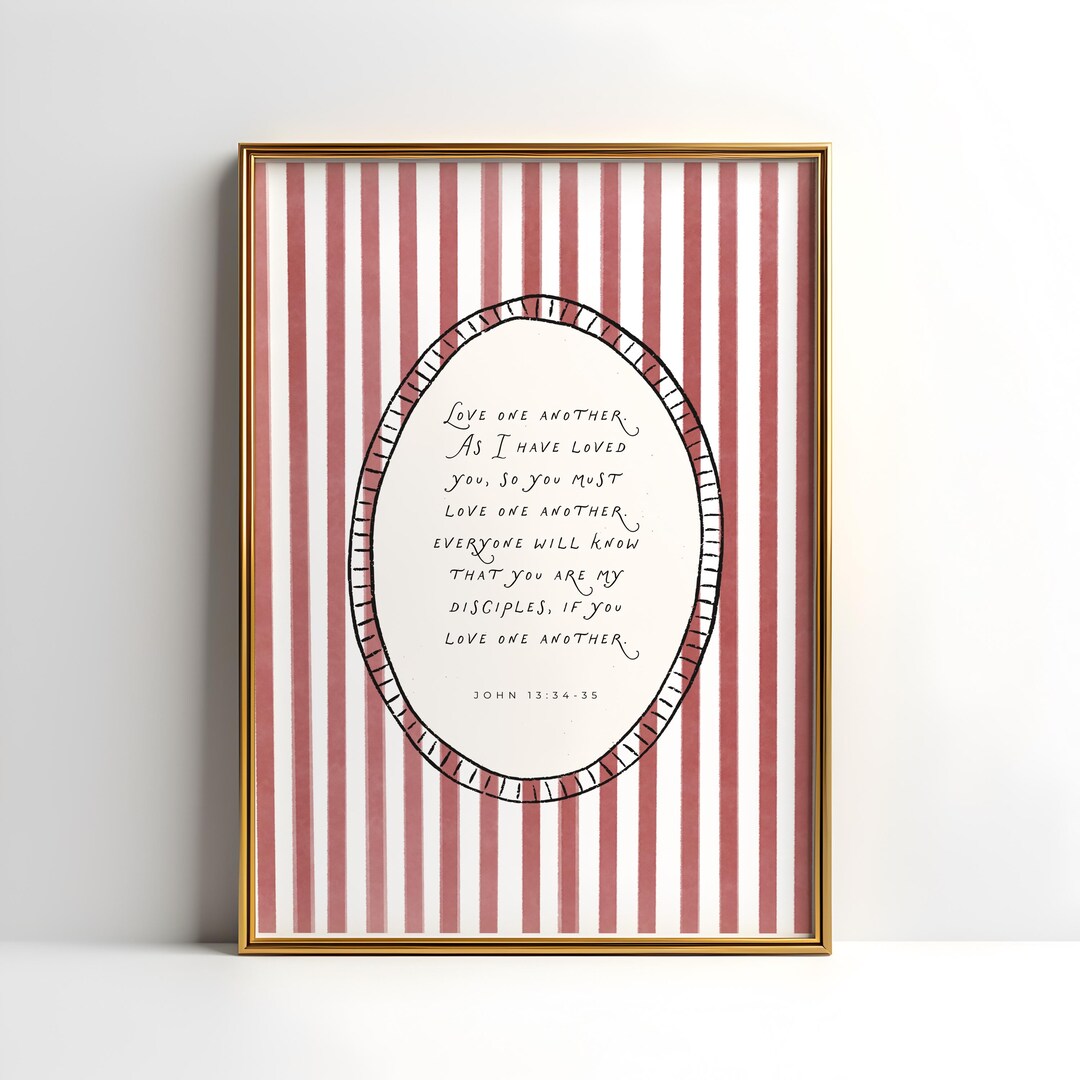 John 13:34-35 Scripture Wall Art | Americana Aesthetic Christian ...