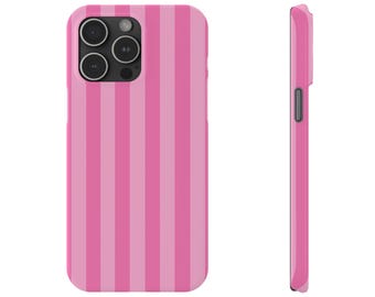Pink Striped Slim iPhone Case