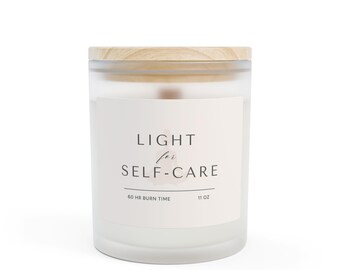 Light for Self-Care Frosted Glass Woodwick Candle