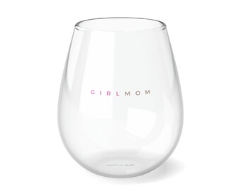 Girl Mom Stemless Wine Glass, 11.75oz