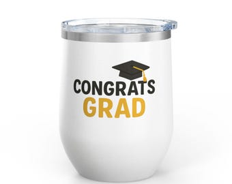 Congrats Grad Cap Graduation Wine Tumbler