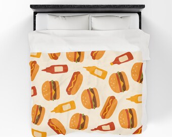 Hamburger Dog Velveteen Plush Blanket