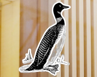 Loon Minnesota State Bird Art Illustration Kiss-Cut Vinyl Decal Water Bottle Sticker Laptop Decal Water Scratch UV Resistant VARIOUS SIZES