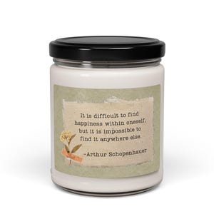 Happiness Life Quote - Scented or Unscented 9 oz Soy Candle - Eco-Friendly - Home Decor - Inspirational Gift