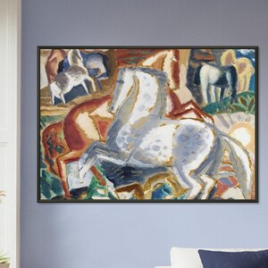Horses in Landscape Leo Gestel 1928 Vintage Art Horse Painting Premium Matte Paper Black Metal Framed Poster VARIOUS SIZES Wall Decor