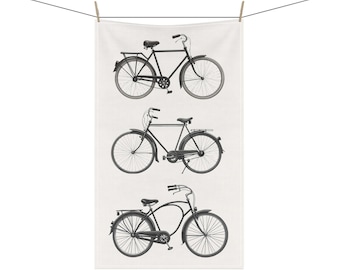 Vintage Bicycle Tea Towel - Rustic Kitchen Decor - Gift for Cyclists - Hostess Gift -Bike Enthusiast - Home Kitchen Accessories