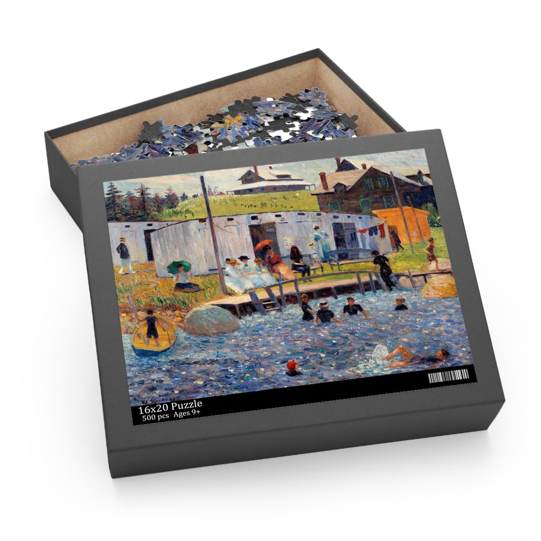 500 Piece Jigsaw Puzzle 16 X 20 Inch Gift Ready Box Holiday Christmas Gift Swimming Scene ...