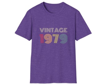 VINTAGE 1979 Unisex Gildan Softstyle T-shirt Retro Graphic