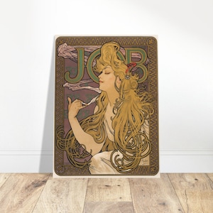 Job Tobacco Woman Alphonse Mucha Vintage Advertising Art Nouveau Print Reproduction Premium Matte Paper Poster VARIOUS SIZES AVAILABLE