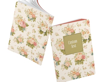 Floral Softcover Journal with Custom Text - Personalized Notebook - Floral Diary - Gift for Writers - Beautiful Journal for Women