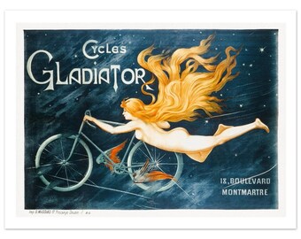1art1 Leinwandbild 'Cycles Gladiator' – Historisches Werbeplakat Von 1895, 40x30 Cm, Auf Keilrahmen