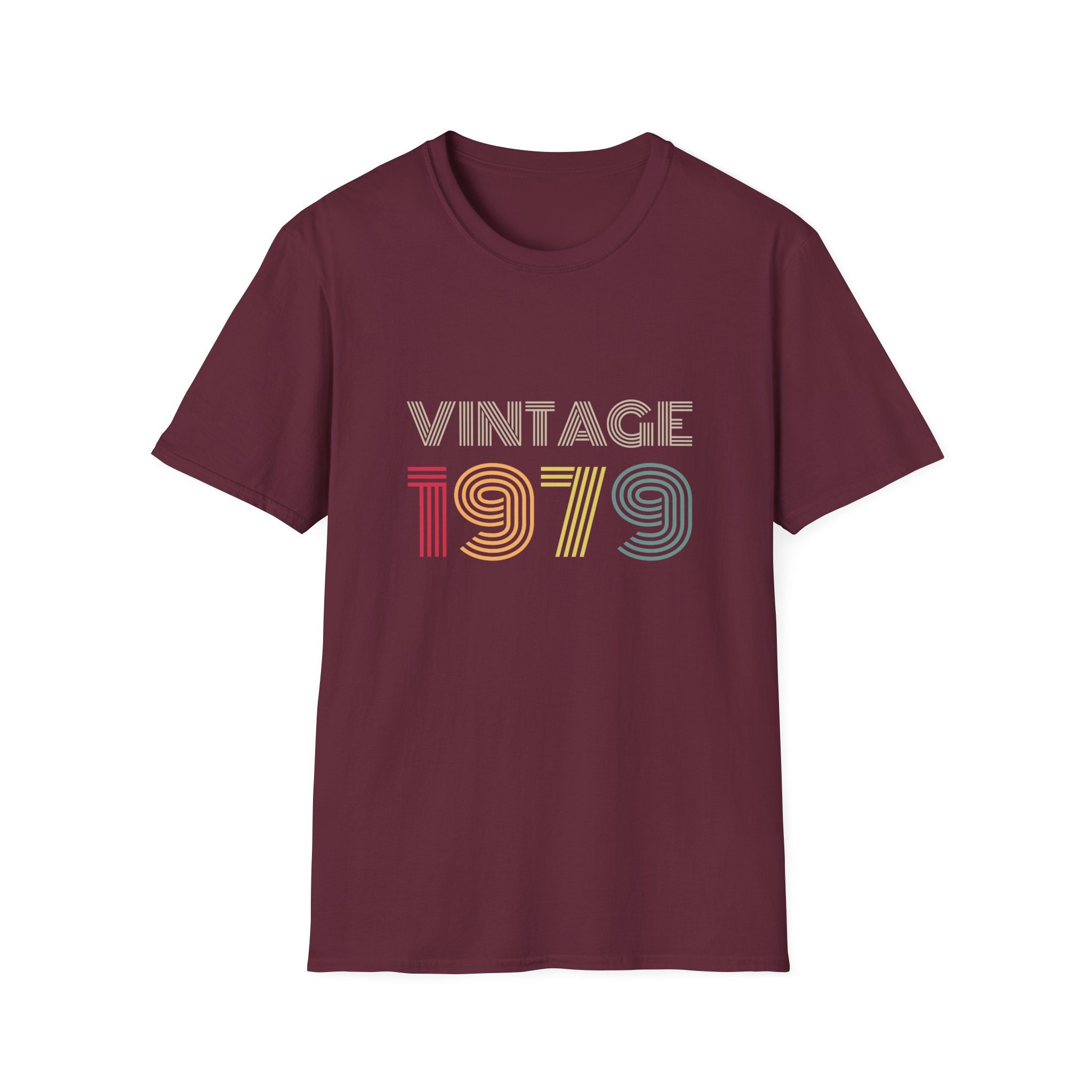 VINTAGE 1979 Unisex Gildan Softstyle T-shirt Retro Graphic