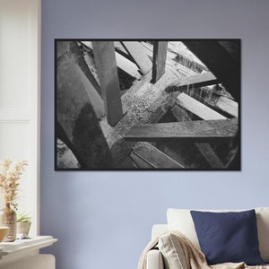 Wasserrad Mahlgut Mühle Virginia Vintage Schwarzweiß Foto Premium Matte Papier Schwarzkiefer Holzrahmen Poster Wanddekor VERSCHIEDENE GRÖSSEN