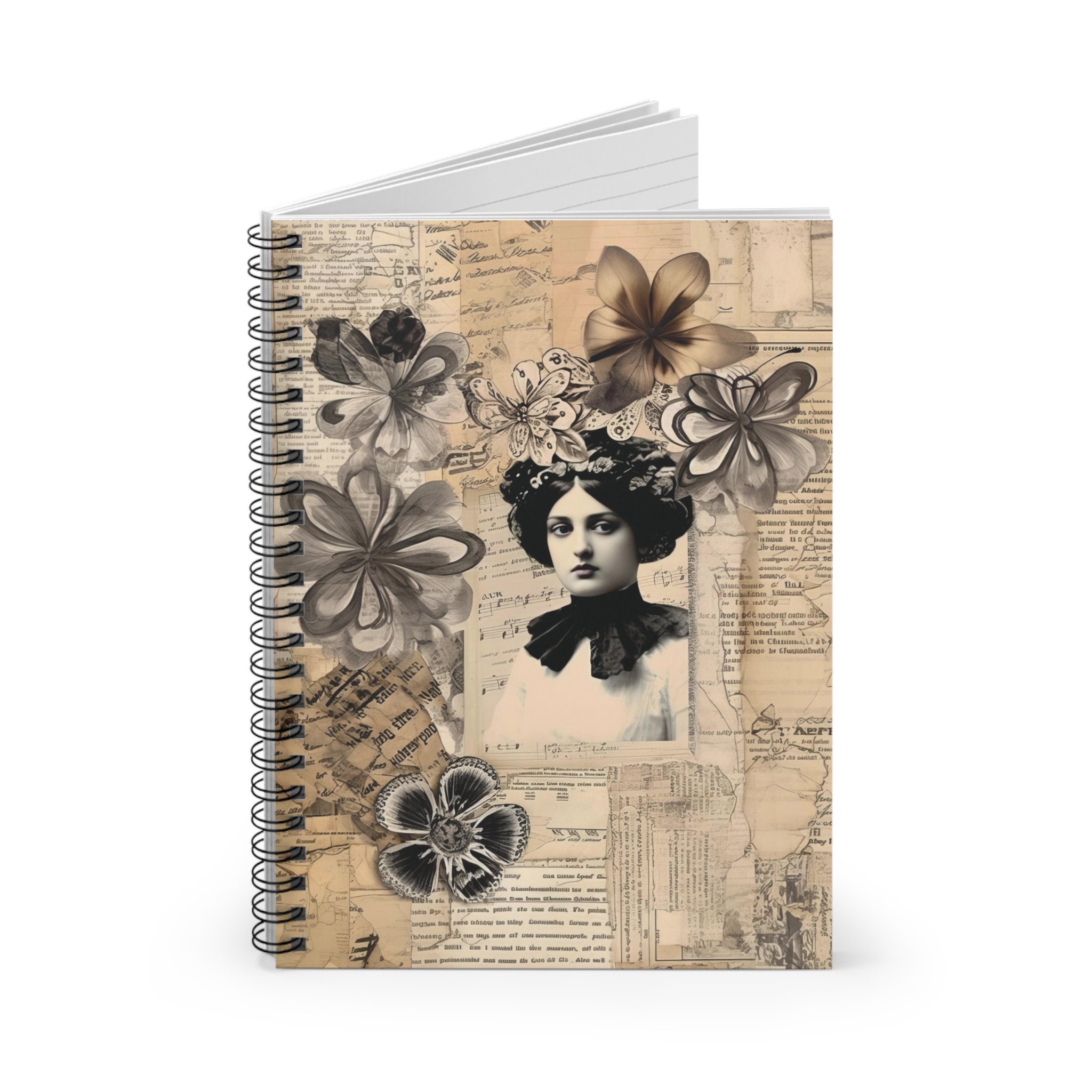 Collage Ruled Journal Vintage Patchwork Collage Art 6
