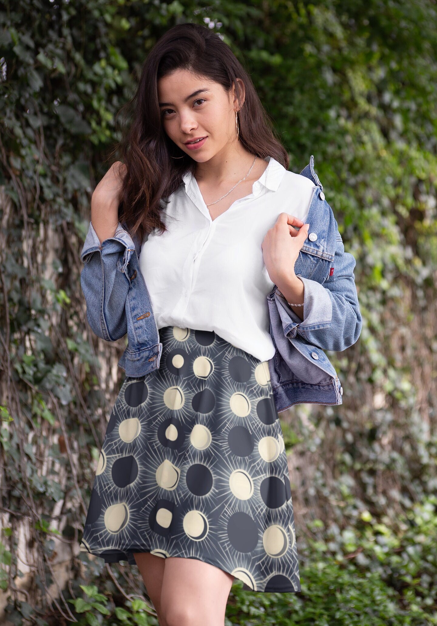 Celestial Sun Moon Eclipse Vintage Inspired Pattern Polyester