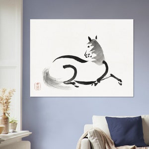 Uma Japanese Horse Illustration Japan 19th Century Vintage Equine Animal Asian Art Premium Matte Paper Poster VARIOUS SIZES AVAILABLE