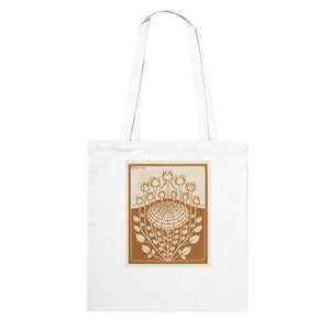 Rose Bush Flowers Garden Julie de Graag vintage Woodcut Art Classic Tote Bag DIVERS COLORS Back to School Book Bag Shopping Bag