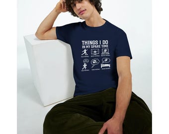 Things I Do in My Spare Time – American Football Fan Graphic T-Shirt