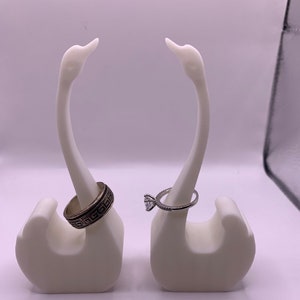 3D Printed Set of Two Swan Ring Holders | Bird Ring Holders | Ring Display | Swan Ring Displays, Elegant Ring Display