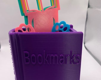 LARGER 3D Printed Book Shaped Bookmark Holder | Bookmark Display | Book-style Bookmark Holder