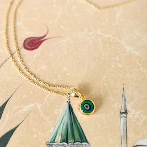 Evil Eye Gold Necklace, Minimalist Evil Eye Necklace, Dainty Necklace for Women,  Protective Eye Necklace, Delicate Eye Necklace for Women