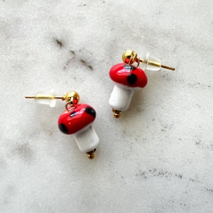 Mushroom Stud Earring Minimalist Earring with Mushroom Gift For Her Cute Gift Dainty Mushroom Earring Studs Fun Earring for Women