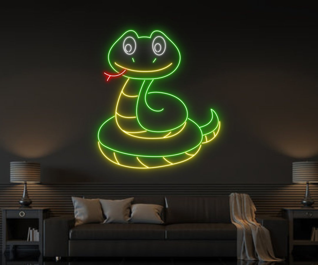 Cute Snake Neon Sign Snake Led Sign Snake Neon Light Snake - Etsy