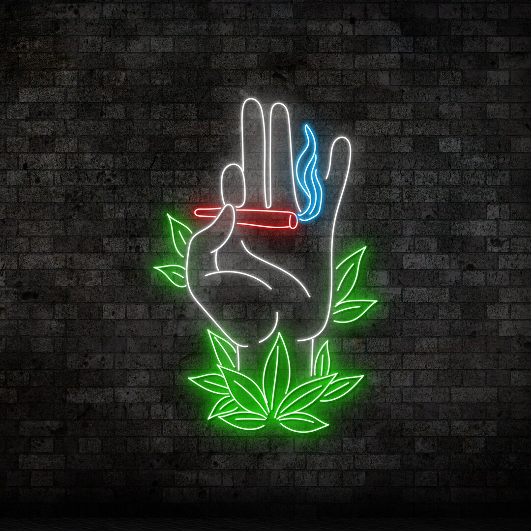 Weed Neon Sign Smoking Weed Led Sign Led Light Custom Neon Etsy Canada