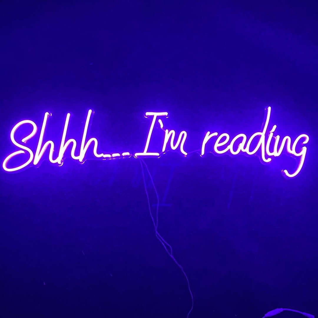 Shhh I'm Reading LED Light Book Neon Sign Neon Art for Etsy