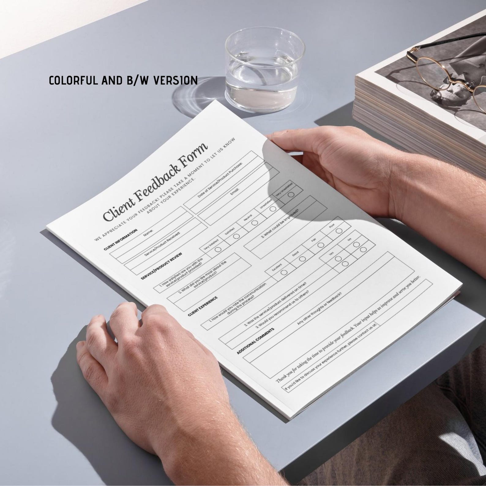 Client Feedback Form | Editable PDF | Customer Feedback for Services ...