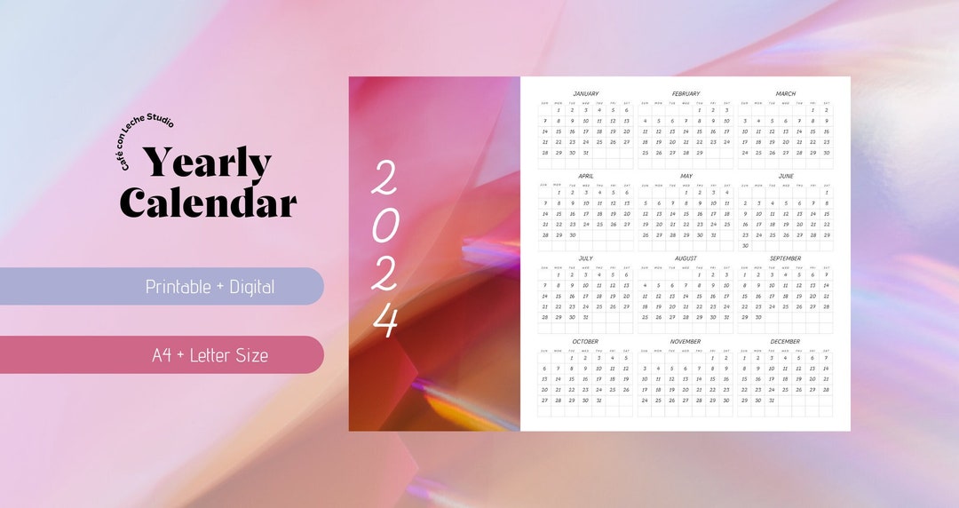 Three Year One Page Calendar Printable Free