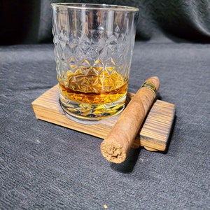 Bourbon stave rock glass cigar holder