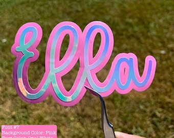 Custom Vinyl Name Decal , Name Sticker , Vinyl Stickers , Holographic Name Decal , Name Decal , Custom Name Sticker