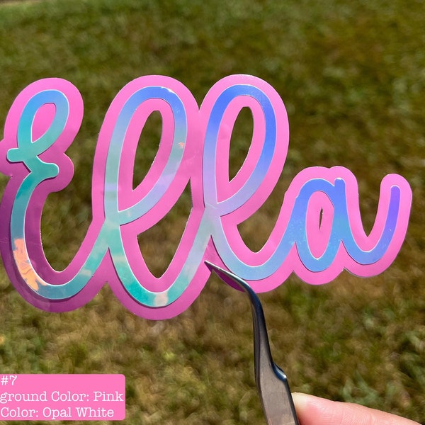 Custom Vinyl Name Decal , Name Sticker , Vinyl Stickers , Holographic Name Decal , Name Decal , Custom Name Sticker