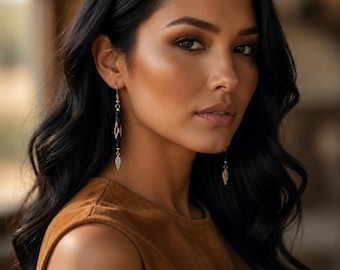 Handmade Buffalo Bone Feather Earrings | Native Inspired Jewelry