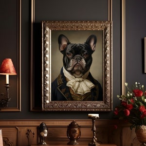 French Bulldog Wall Art - Printable Aristocratic Dog Art Print -  Frenchie Dog Art - Digital Download