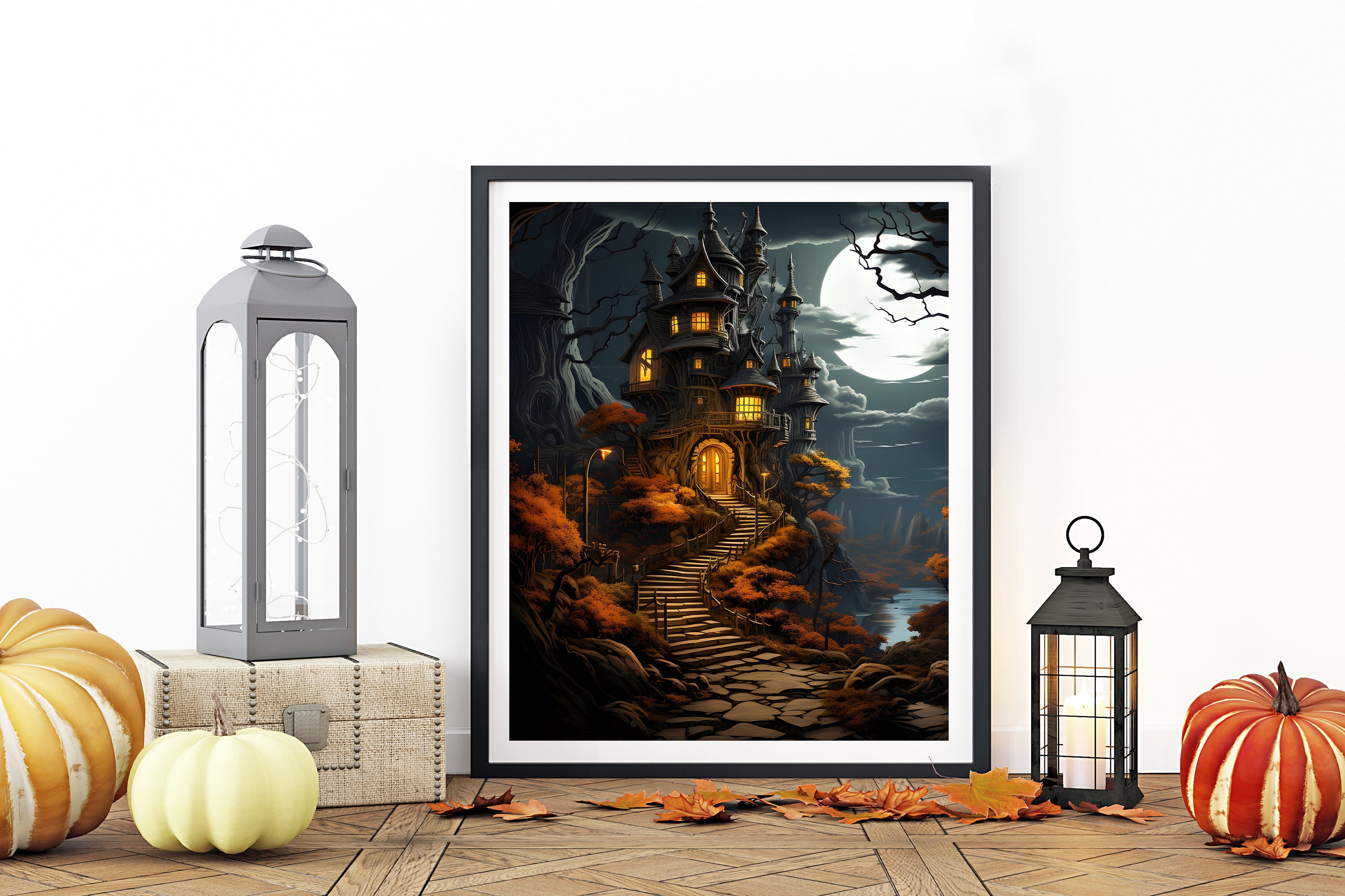 Haunted House Wall Art Printable Haunted Mansion Wall Art Etsy Canada