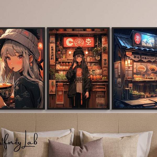 Lofi Anime Poster | Lofi Anime Wall Art | Anime Digital Art | Printable poster | Anime Digital Print | Tokyo Street Style Wall Poster